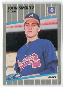 1989 Fleer John Smoltz tarjeta de novato de radiocontrol #602 Hof Atlanta Braves - Imagen 1 de 1