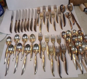 51 Piece 1847 Rogers FLAIR International Silver plate Flatware Set as pictured - Picture 1 of 9