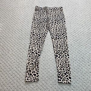 Mango Leggings Girls 12 Tan Black Leopard Print Soft Stretch Casual Soft 23x24