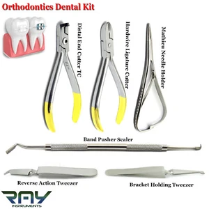 KIT BÁSICO DE ORTODONCIA Frenos dentales Alicates Cortador de arco Pinzas para colocar  - Imagen 1 de 6