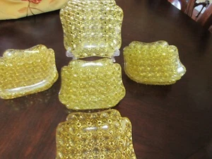 VINTAGE AMBER DESSERT PLATES 6 - Picture 1 of 6