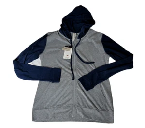 Ouray Sportswear Hoodie Jacke Gr. SM durchgehender Reißverschluss vorne blau/grau Daumenlochbündchen - Bild 1 von 11