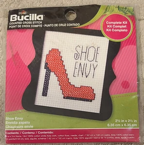 Plaid Bucilla "SHOE ENVY" Counted Cross Stitch Kit With Stiletto Heels New 2016 - Picture 1 of 5