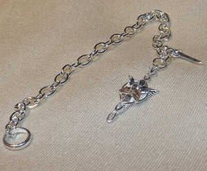 Noble Collection Evenstar Charm Bracelet Sterling Silver w/ Crystals Arwen LOTR - Picture 1 of 14