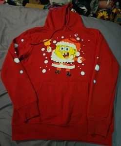 SpongeBob Christmas 🎄 Hoodie~ Juniors Small  - Picture 1 of 4