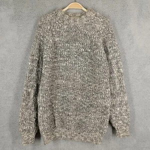 Highland Club Vintage Large Wool Sweater Hand Framed Crew Neck Knitwear Gray - Picture 1 of 6