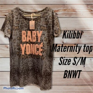 Kilibbi Animal Print Maternity Top Tunic Size S/M New With Tags - Picture 1 of 9