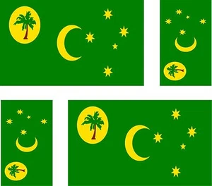 4 x flag decals sticker car vinyl luggage helmet cocos islands keeling - Bild 1 von 1