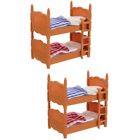  2 Pcs Cloth Bed Child Baby Mini Miniature Bunk Beds for Dollhouse