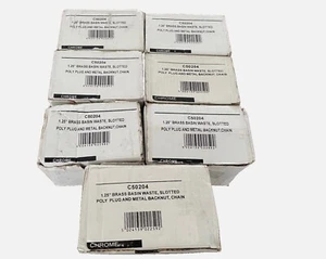 7 x Wirquin 1.1/4" Slotted Basin Waste Poly Plug & Metal Backnut Chain Job Lot - Picture 1 of 9