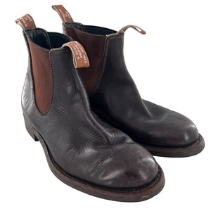 RM Williams Craftsman Brown Slip On Chelsea Ankle Boots Men’s Size 5 Vintage - Picture 1 of 20
