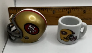 Vintage Riddell NFL San Fran 49ers mini helmet & Mini Porcelain Mug- Ships Fast - Picture 1 of 6
