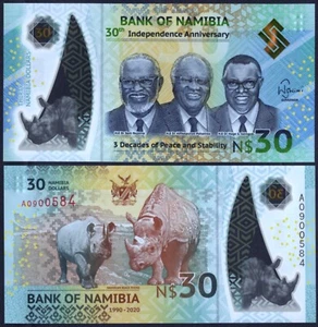 NAMIBIA Ð3Ð P18* 30 DÓLARES POLÍMERO CONMEMORATIVO* ND 2020* GEMA UNC* VENDEDOR DE EE. UU. - Imagen 1 de 1