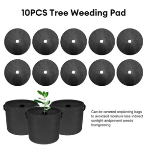 10Pcs Non- Woven Tree Mulch Ring Round Weed Barrier Tree Protection Weed Mats - Picture 1 of 19