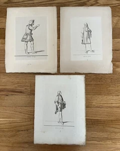 Antique Engravings of Spanish Noblemen, Black & White, MCCCC. No. 10, 16, 19 (3) - Picture 1 of 12
