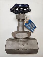 1-1/2" POWELL Globe Valve 316 Stainless Steel #1861 Threaded 200psi MADE IN USA
