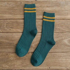 Women Socks Striped Cotton High Ankle Crew Sock Pride Stocking Rainbow Triangle - Picture 1 of 32