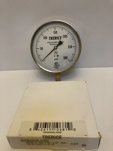 Trerice Pressure Gauge 620B4502LA300 - 4-1/2 0-300 PSI 1/4 LM PRESSURE GAUGE DRY - Picture 1 of 4