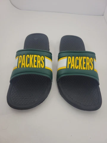 Men NFL Green Bay Packers Foam Slide On Sandals Size 9-10 Medium Cover