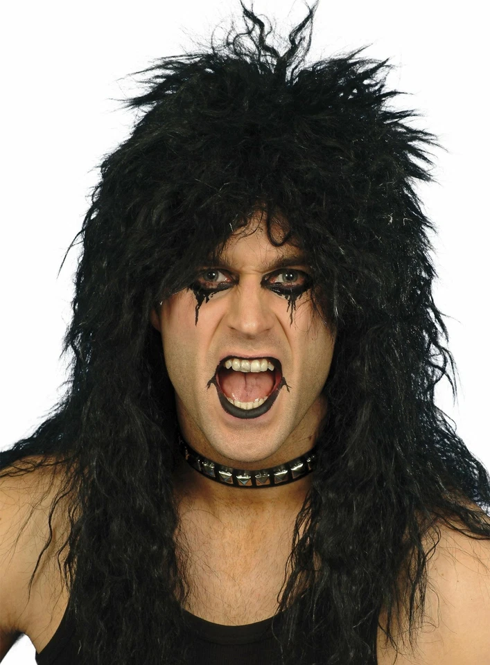 Hair Metal schwarz - Kostüm Perücke für Fasching - Perfekte Frisur für - Bild 1 von 1