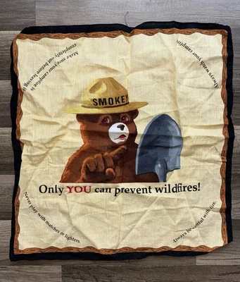 Lenço bandana Smokey Bear Only You Can Prevent Wildfires US Forest Enviro - Imagem 1 de 3