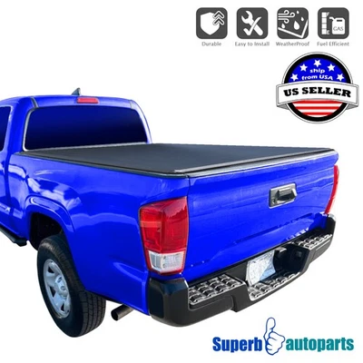 For 2016-2023 Toyota Tacoma 6FT Long Bed Soft Vinyl Roll Up Tonneau Cover + Lamp Foto 1 de 4