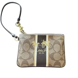 Coach Heritage Stripe Signature Wristlet Multicolor Zip Women's Bag - Picture 1 of 5