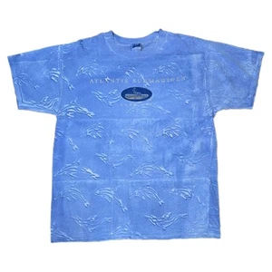 Vintage Anvil Dolphin All Over Tie Dye Print Tee Atlantis Submarines Size Large - Picture 1 of 8