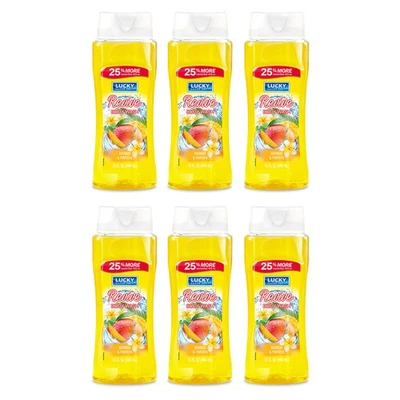 Jabón corporal Lucky Super Soft Revive. Aroma a mango y papaya. 15 fl.oz. Pack de 6 Foto 1 de 4