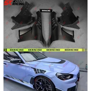 Dry Carbon Fiber Front Side Fender Cover+Fender Liner Kit For BMW M2 G87 2023-25 - Picture 1 of 36