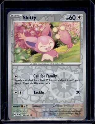 Skitty SV05: Temporal Forces Pokémon 130/162 Reverse Holo NM+ - Image 1 of 2