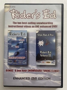 Rider’s Ed Snowboard Training Dvd Volume 1 &2 Bonus Snowboard Tuning Clinic MINT - Picture 1 of 3