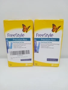 100 tiras reactivas de glucosa en sangre FreeStyle Precision Neo (50 CT x 2) caducan 31/11/25 - Imagen 1 de 2