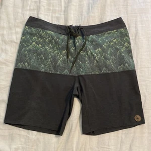 Hippy Tree Board Shorts/Swim Trunks Men's Sz. 38 4-Way Stretch Nature Photo Tree - Picture 1 of 7