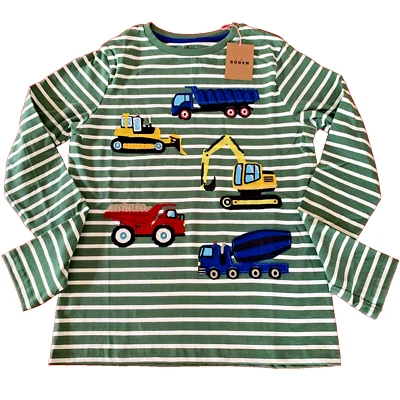 MINI BODEN Awesome "TRUCKS & DIGGERS" Appliqué Shirt.  11-12 Years. Great Gift! - Image 1 of 4