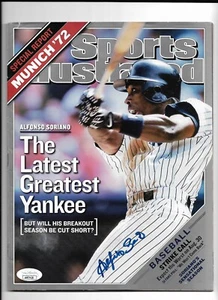 New York Yankees ALFONSO SORIANO Signed Sports Illustrated SI JSA - Picture 1 of 1