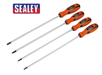 Sealey Torx Long Screwdriver Set 4pc TRX-Star* 250mm T15-T30 Siegen S01289 - Image 1 of 4