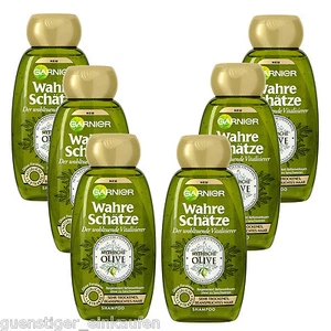 6x 250ml Garnier Wahre Schätze Mythische Olive nährendes Shampoo trockenes Haar - Bild 1 von 3