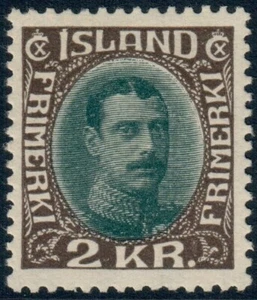ICELAND. #186. 1931. Christian X. Redrawn. 2 Kr, MUY sin montar o montar o nunca montado (PK2148) - Imagen 1 de 2