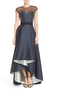 Sachin & Babi Noir Gown Size 4 Navy Sleeveless Belted High Low Pockets - Picture 1 of 1