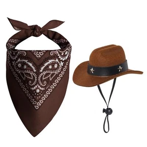 Dog Cowboy Hat with Star Decoration Dog Cowboy Costume for Small Pet Dogs Cat Co - Picture 1 of 7