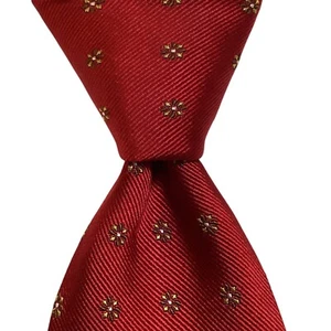 BATTISTONI Men's 100% Silk Necktie ITALY Designer Geometric Red/Green/Yellow GUC - Picture 1 of 3