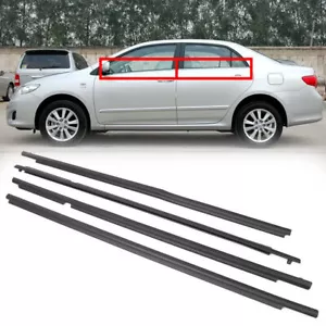 4 piezas de molduras de sello de cinturón para ventana de puerta para Toyota Corolla 09-12 - Imagen 1 de 13