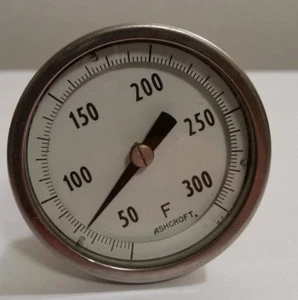 Ashcroft Stainless 2" Thermometer 300 degrees F - Picture 1 of 5