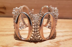 Brazalete Michael Dawkins Cadena Eslabón Maille Calado Plata 925 Palanca Raro 76 Gr - Imagen 1 de 21