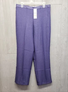 Alfred Dunner Pants Womens 14 Proportioned Medium Herringbone Purple Pull On NWT - Picture 1 of 15