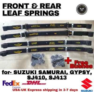 Front & Rear  Leaf Springs For Suzuki Samurai, Gypsy, SJ410 & SJ413 FREE BUSHES - Picture 1 of 15