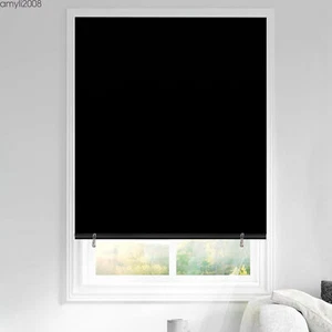 100% Blackout Roller Shades, No Drill No Tools Portable Blackout Roller Blinds - Picture 1 of 30