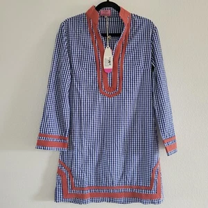Neu mit Etikett Castaway Nantucket Island Gingham Tunika Kleid Größe Small - Bild 1 von 11