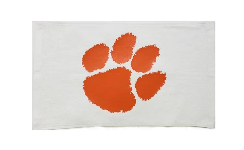 Clemson Tigers White Rally Towel Orange Vinyl Logo 11" x 18" 100% Cotton Cover